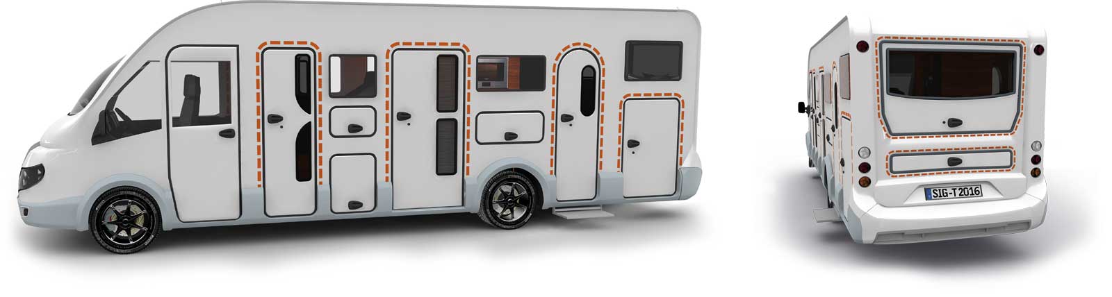 Satisfied tegos customers with Rimor caravans and RVs